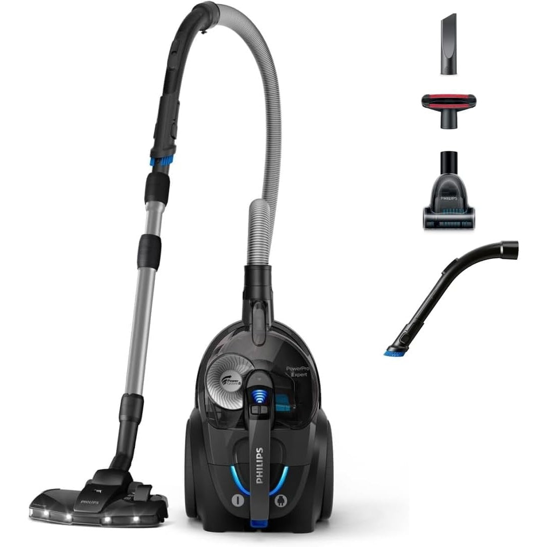 Cet aspirateur au format traineau associe la collecte de la poussiere et un eclairage de la zone de travail