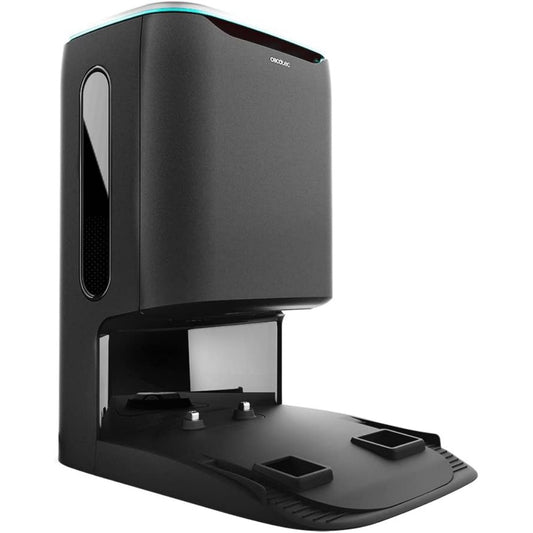 Aspirateur robotise avec collecteur, coloris noir et gris, avec une contenance annoncee de 2,5 l
