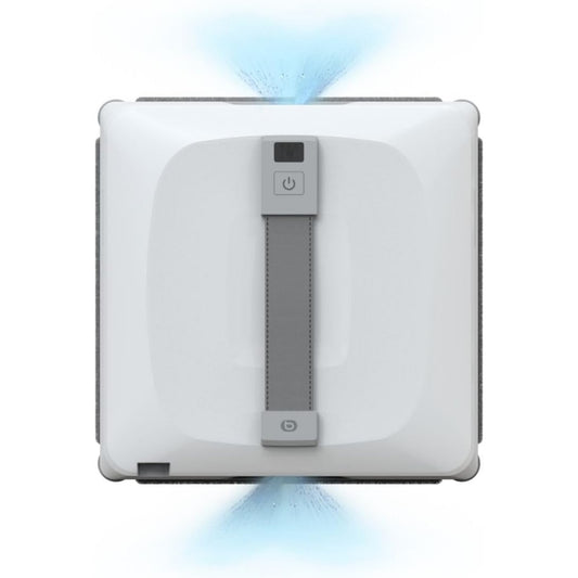 Robot nettoyeur de fenetres, coloris blanc et gris, avec le nettoyage des bords