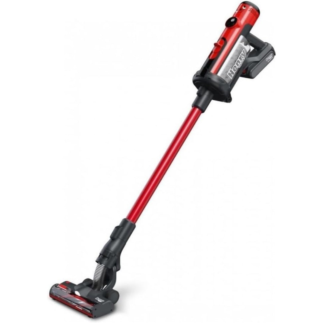 Aspirateur au format traineau associant l'entretien des sols au coloris rouge